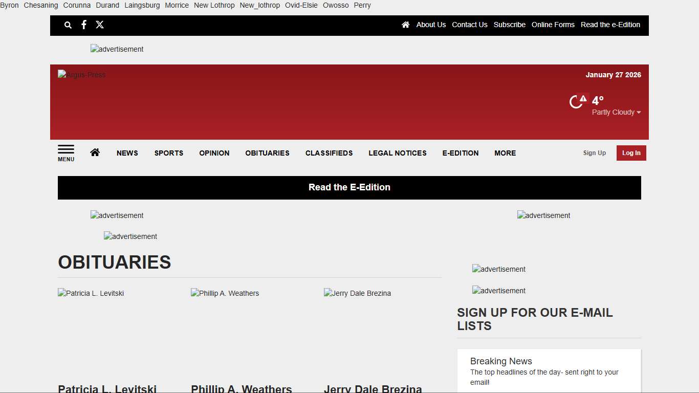 Obituaries argus-press.com