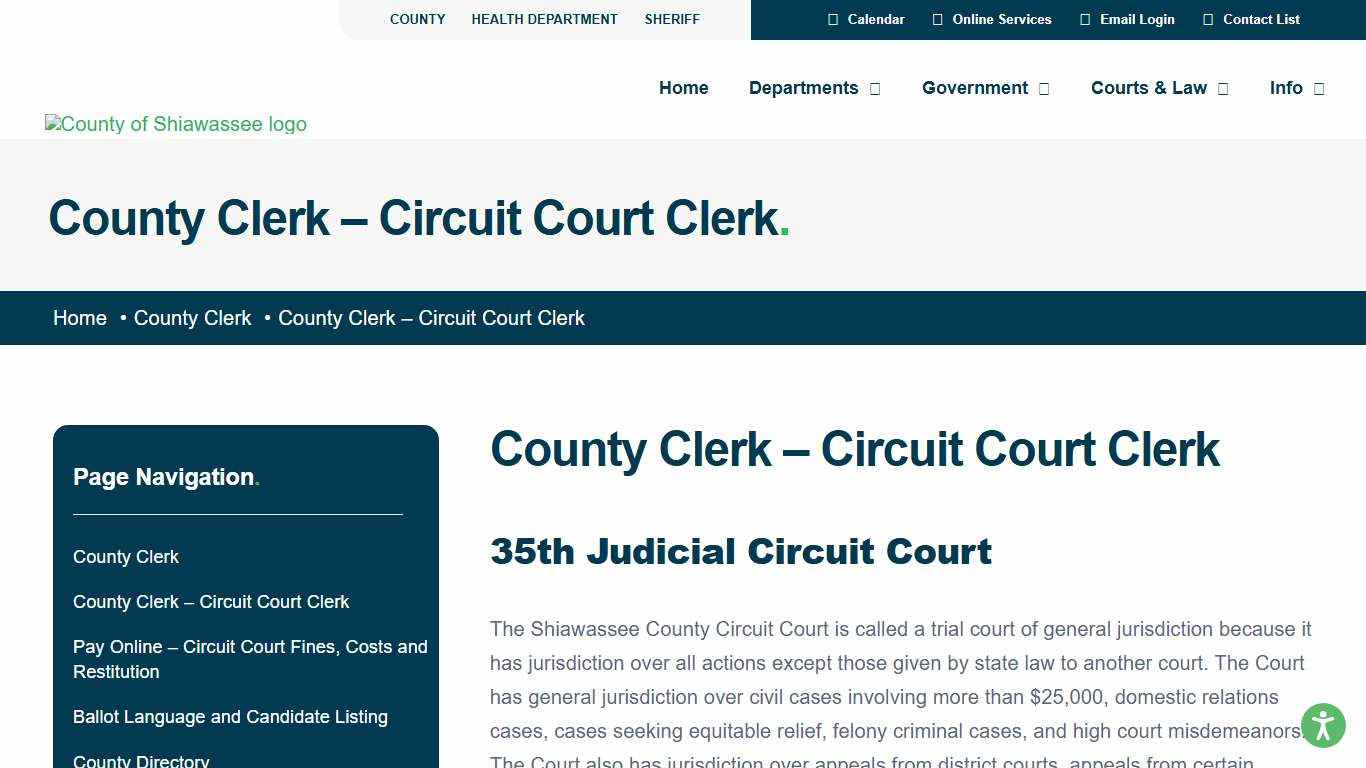 County Clerk – Circuit Court Clerk – Shiawassee County